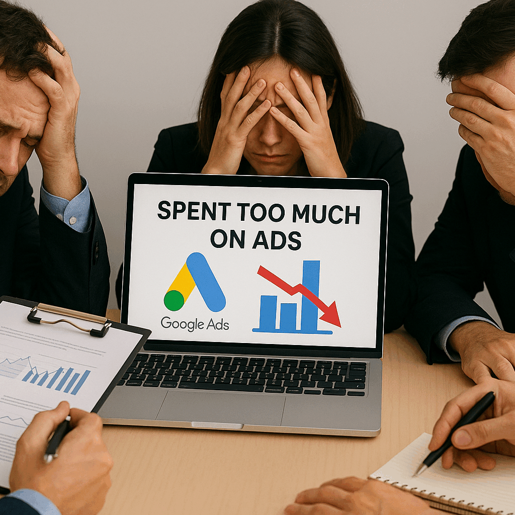 Persone preoccupate dell'andamento delle campagne Google ADS